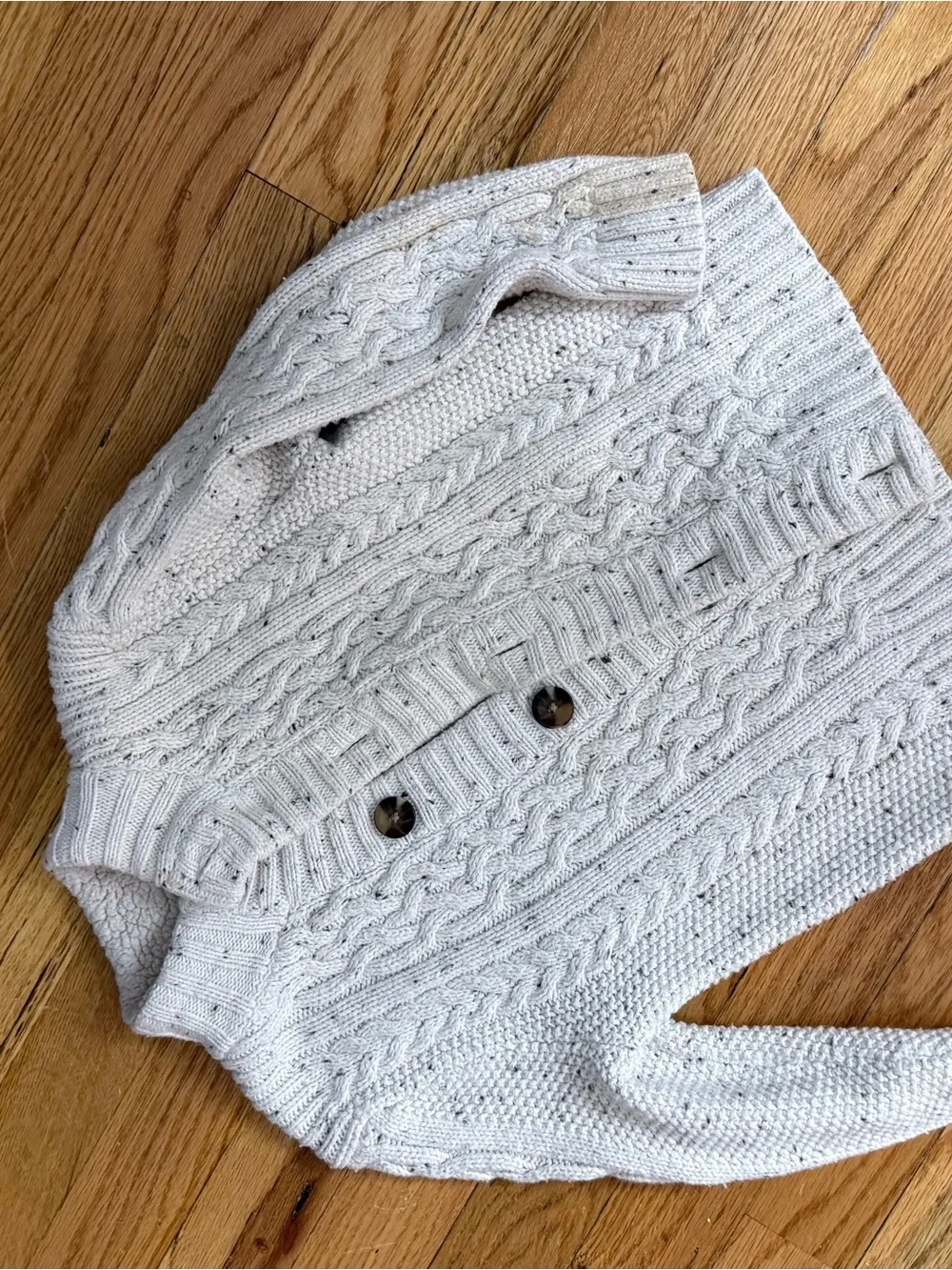 Chunky Cable Knit Button-Front Sweater - Cream kids FOR BOYS 4T